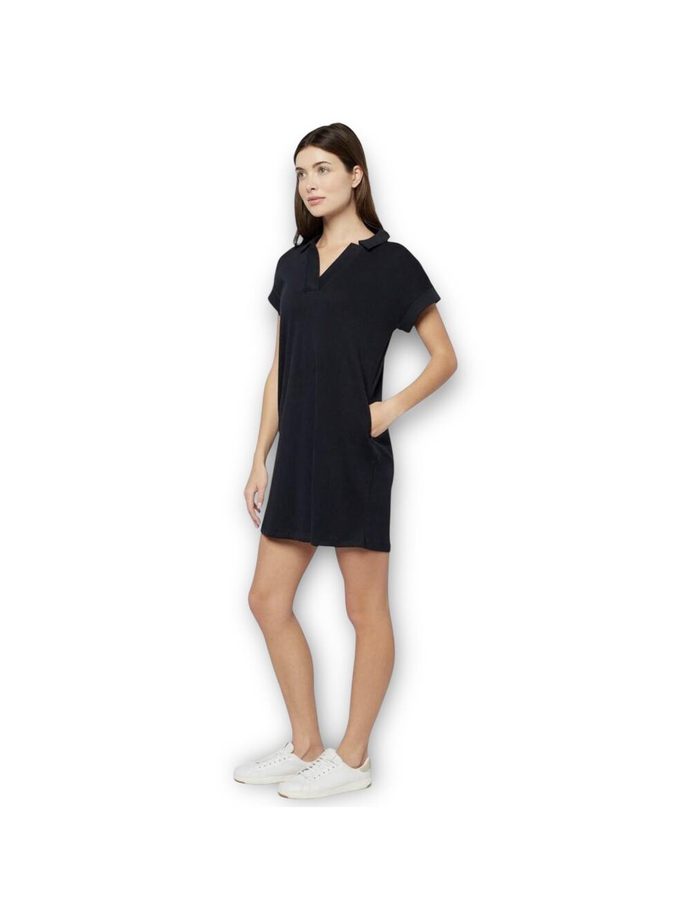 NWT Three Dots Koda Polo Dress Black M